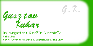gusztav kuhar business card